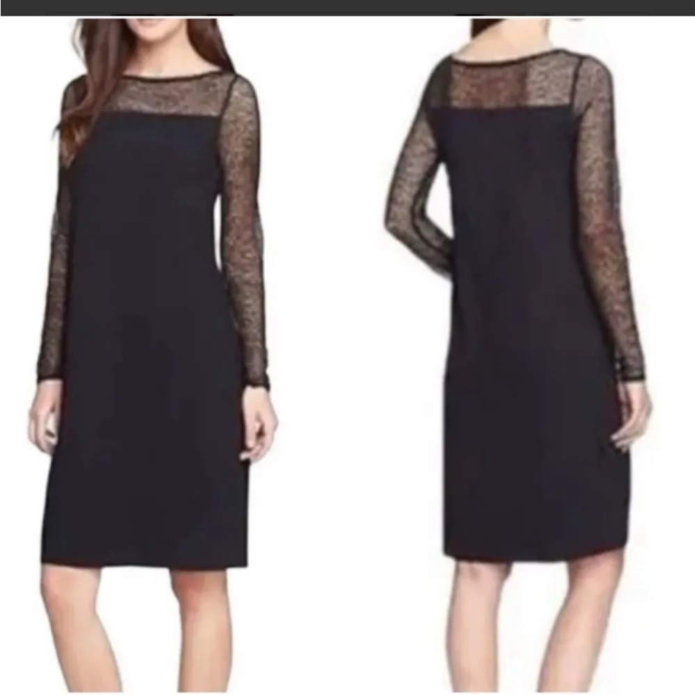 Eileen Fisher mesh spiderweb easy throw on shift dress size medium occasion